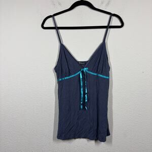 Elle Macpherson Intimates Size Medium Cami Tank Navy Bow Trim Sleepwear